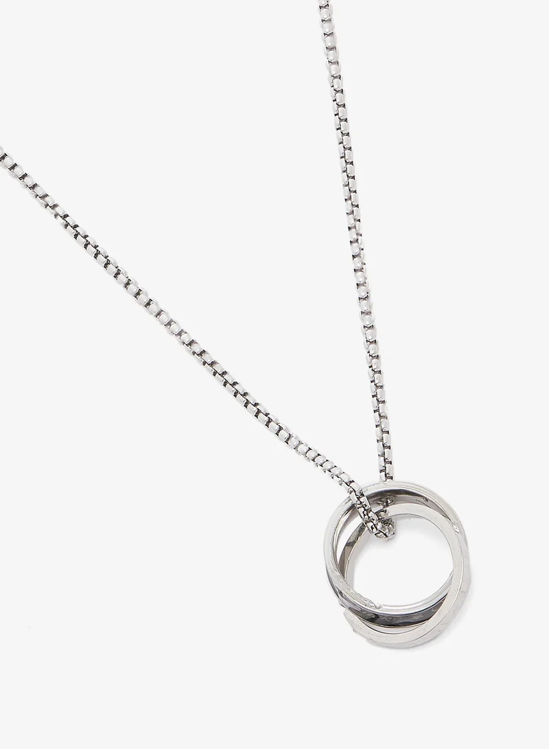 Seventy Five Double Ring Pendant Necklace With A Chain